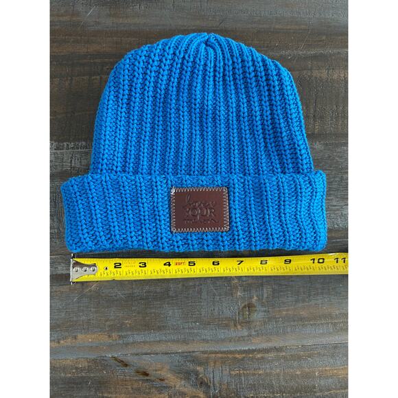 Love Your Melon Oversize Slouch Cuffed Beanie Chunky Knit Hat Blue USA - Picture 5 of 7